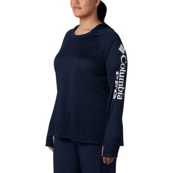 Columbia Hoodie Dames, PFG Tidal Plus Size Donkerblauw Wit, 98KMXZONU